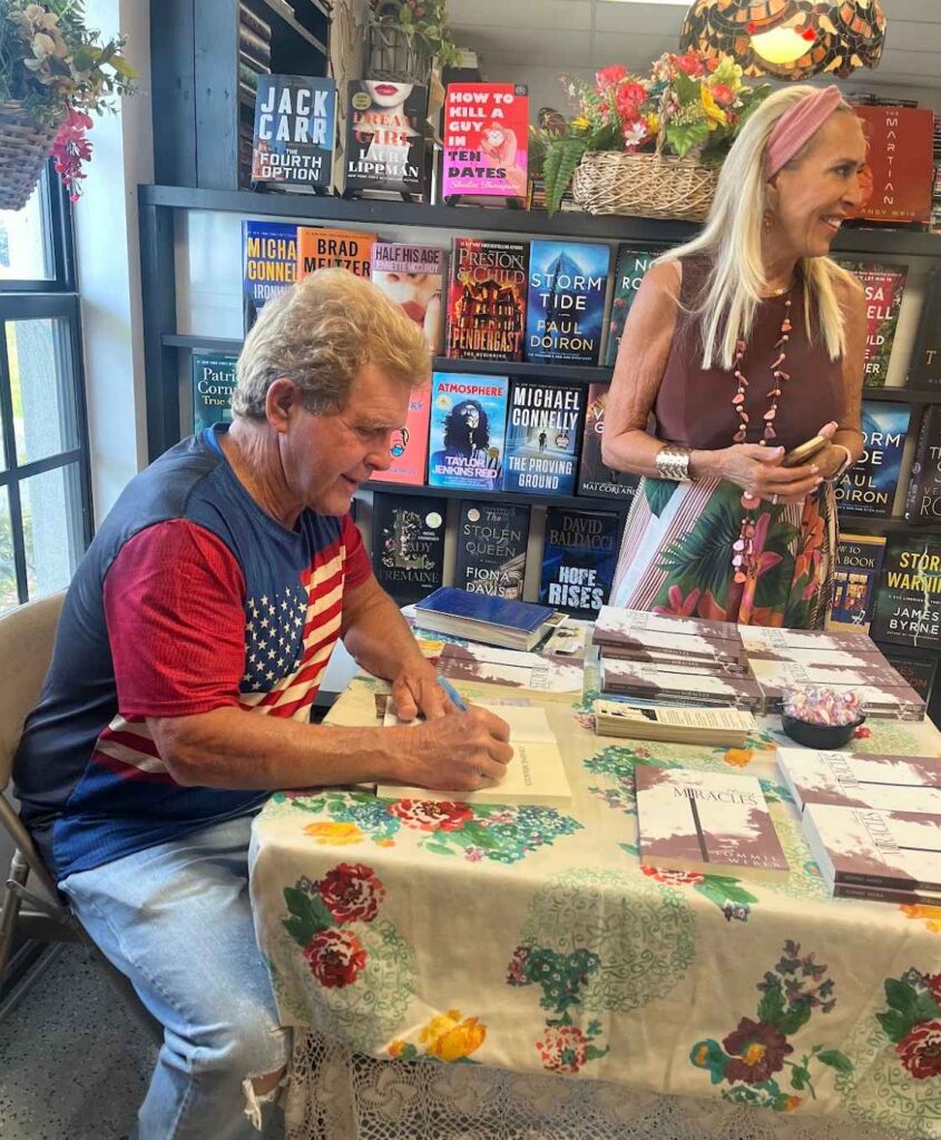 author Tommie Weber at Chasing Miracles book signing at Flutterby Books & More